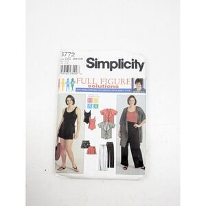 Simplicity Sewing Pattern 8772 Full Figure Solutions Dress Top Pants 26W-32W